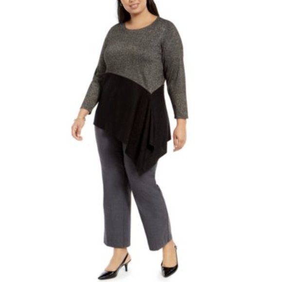 Alfani Asymmetrical Drape Front Sweater 